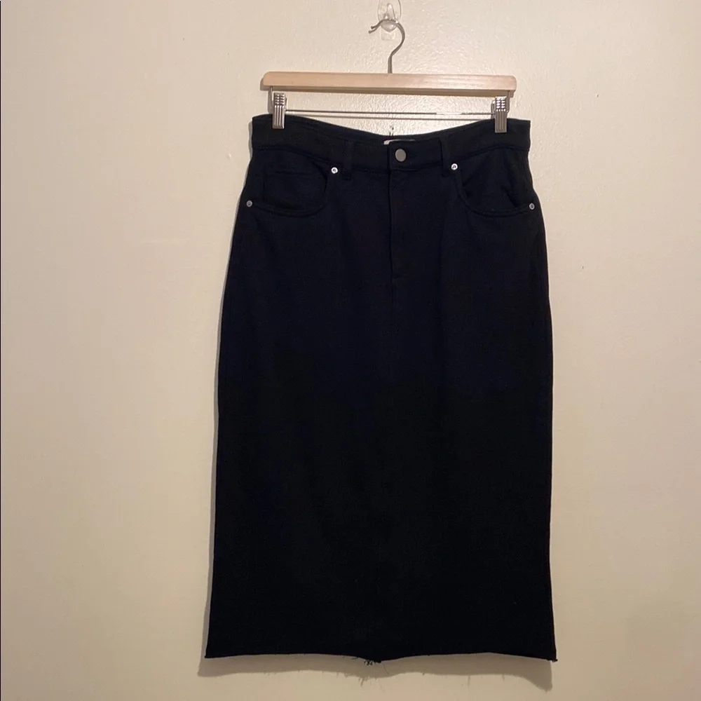 DL1961 ALMA Cotton Black Midi Pencil Skirt. Size 28